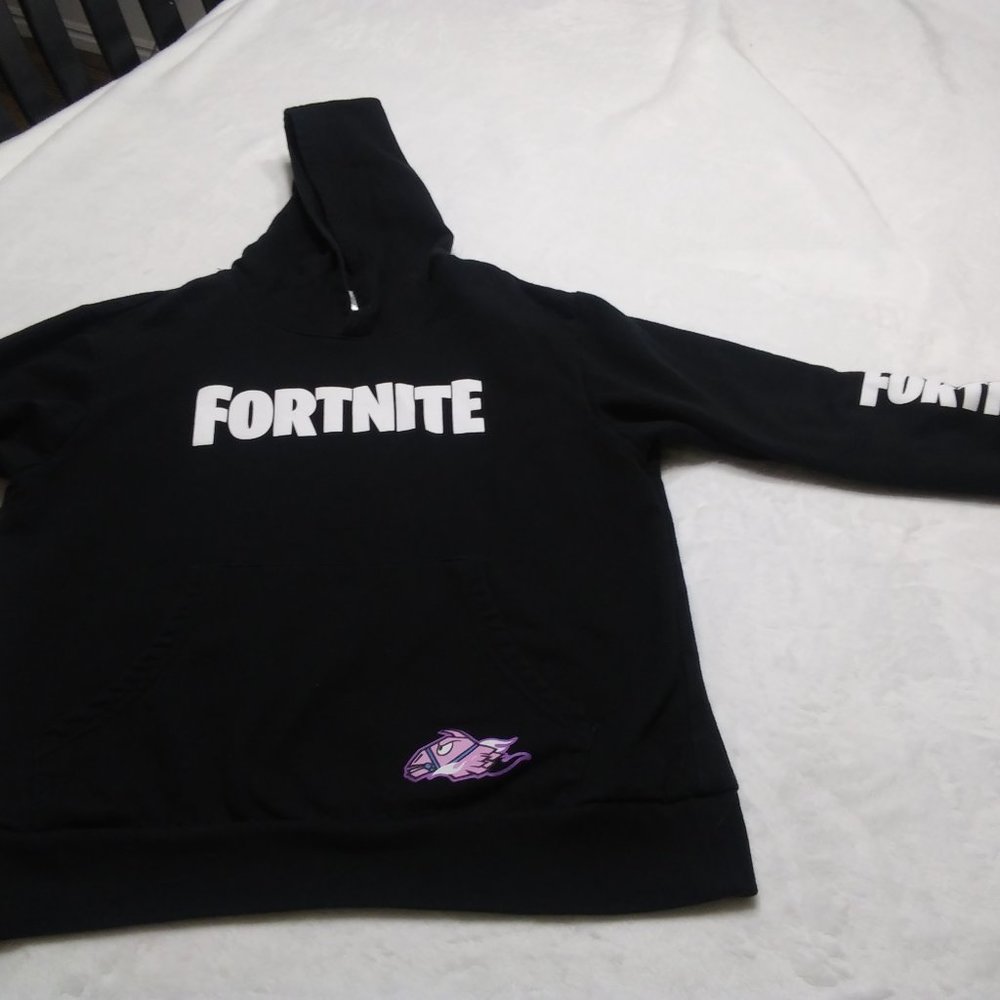 Fortnite hoodie boys large logo on sleeve